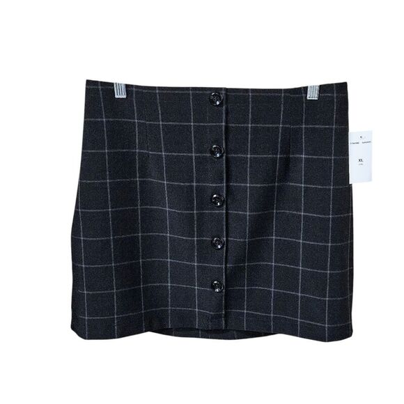 KINGSTON GRAY Juniors 2Pc Black & White Pin- Stripe Skirt Suit Set Size XL - Picture 10 of 16